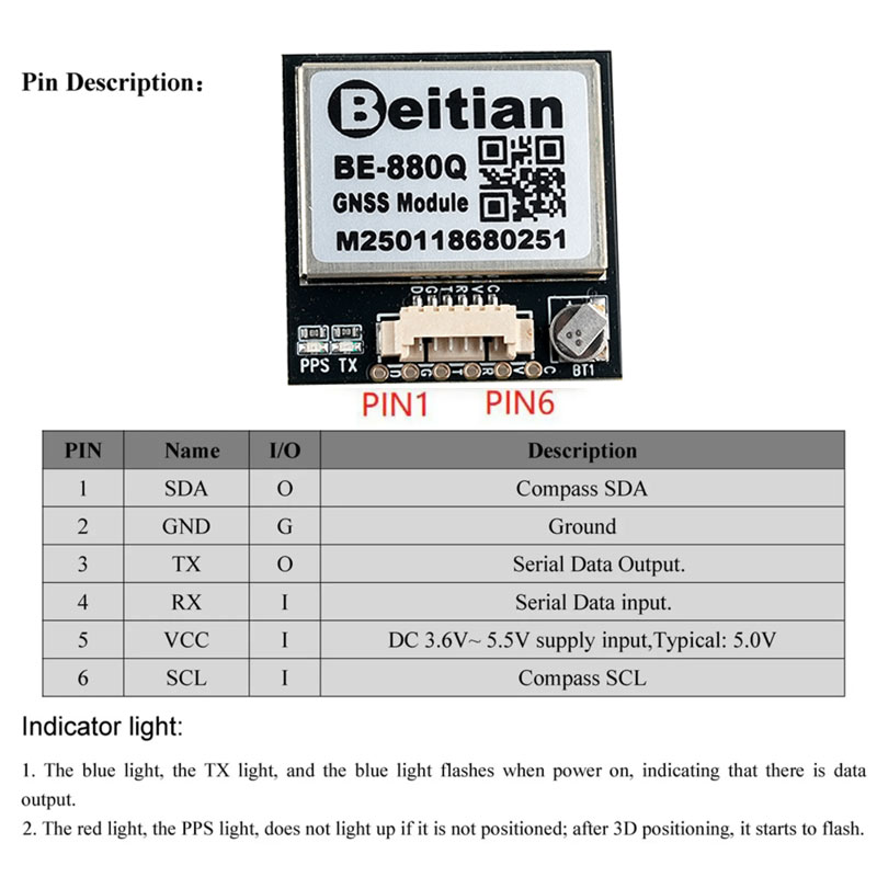 وحدة GNSS GPS طراز BE-880Q مع  - مراجعة Drone Gps Module وسعره