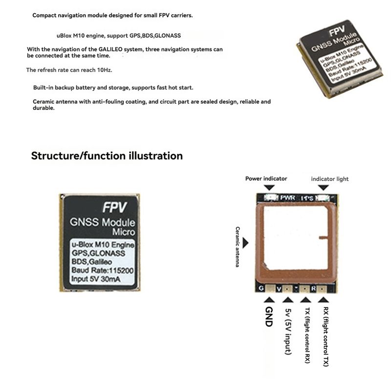 B16C-وحدة GPS ميكرو M10 من RUS - مراجعة Drone Gps Module وسعره